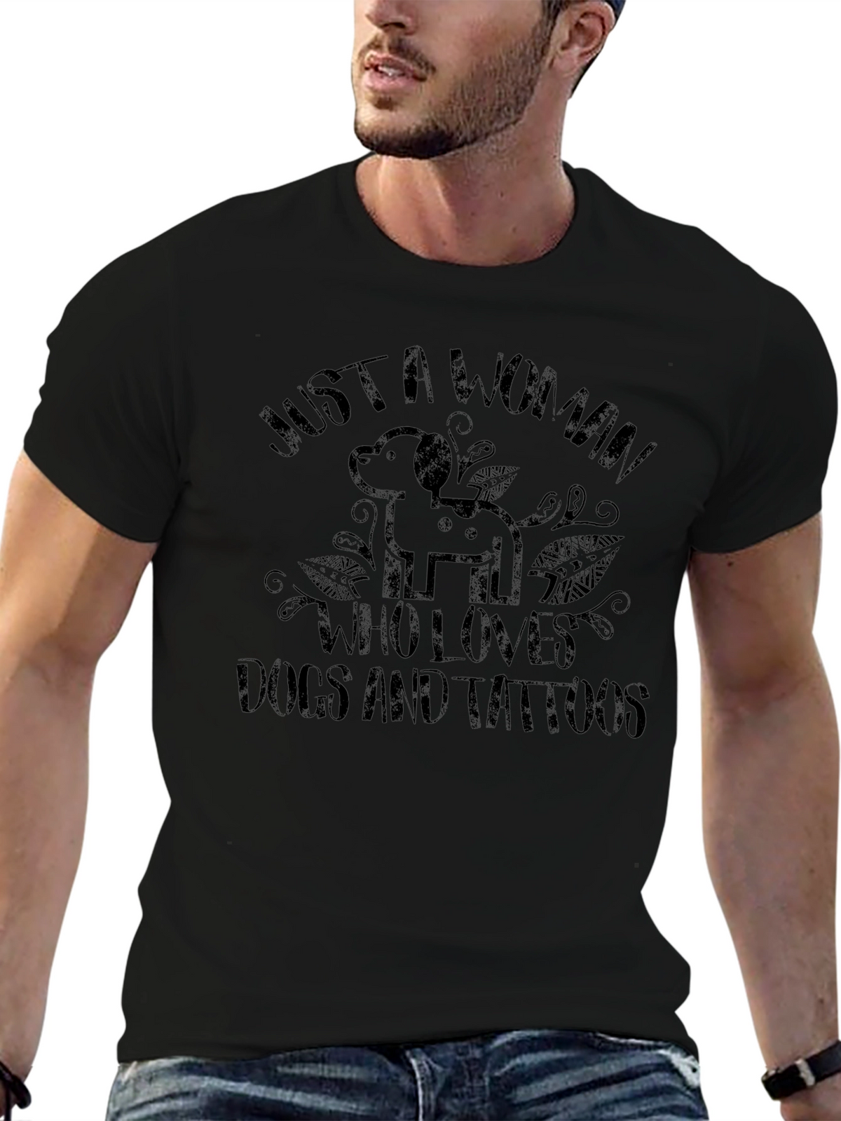Womans Dog and Tattoo Lover T-Shirt
