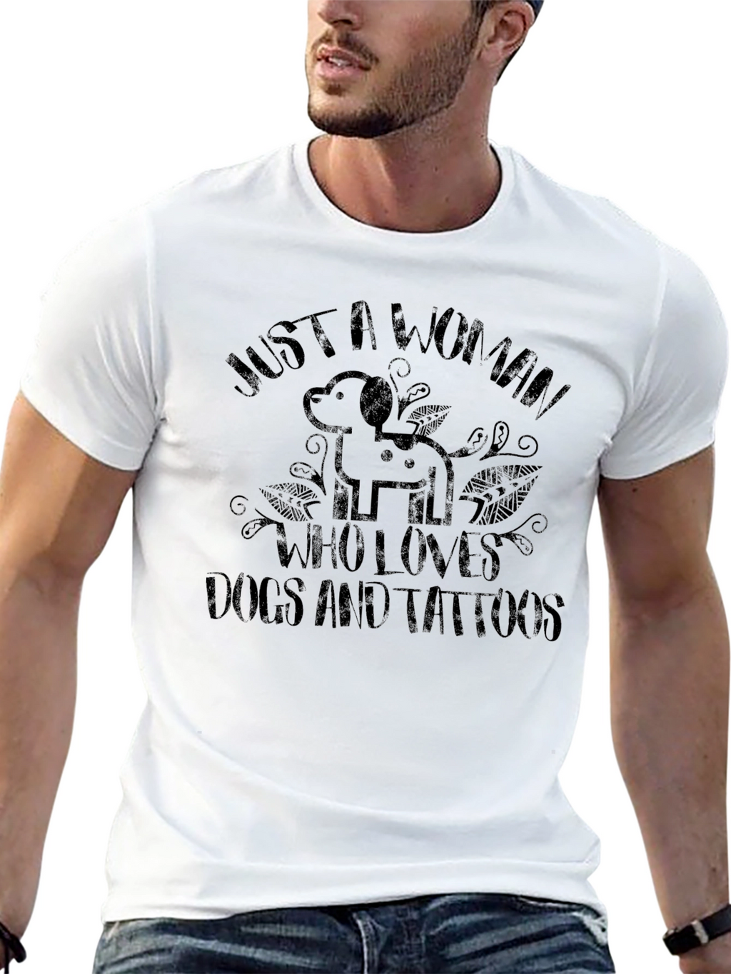 Womans Dog and Tattoo Lover T-Shirt