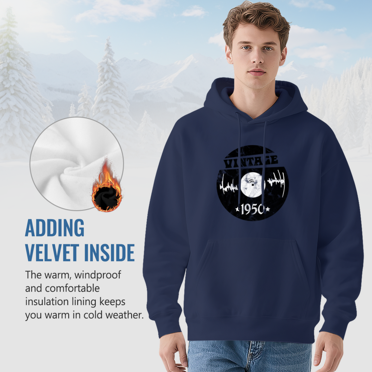 Vintage WiFi Moon Hoodie