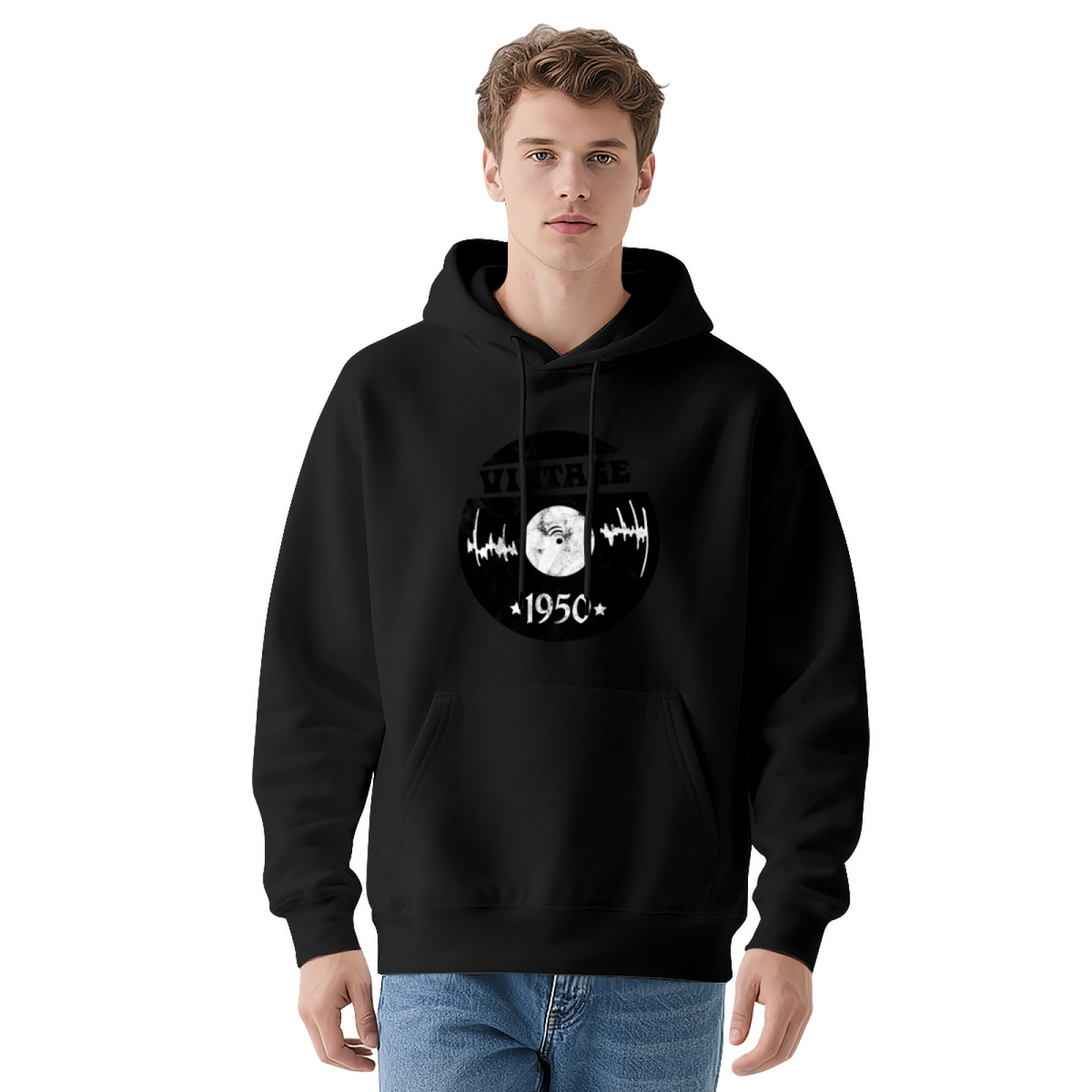 Vintage WiFi Moon Hoodie
