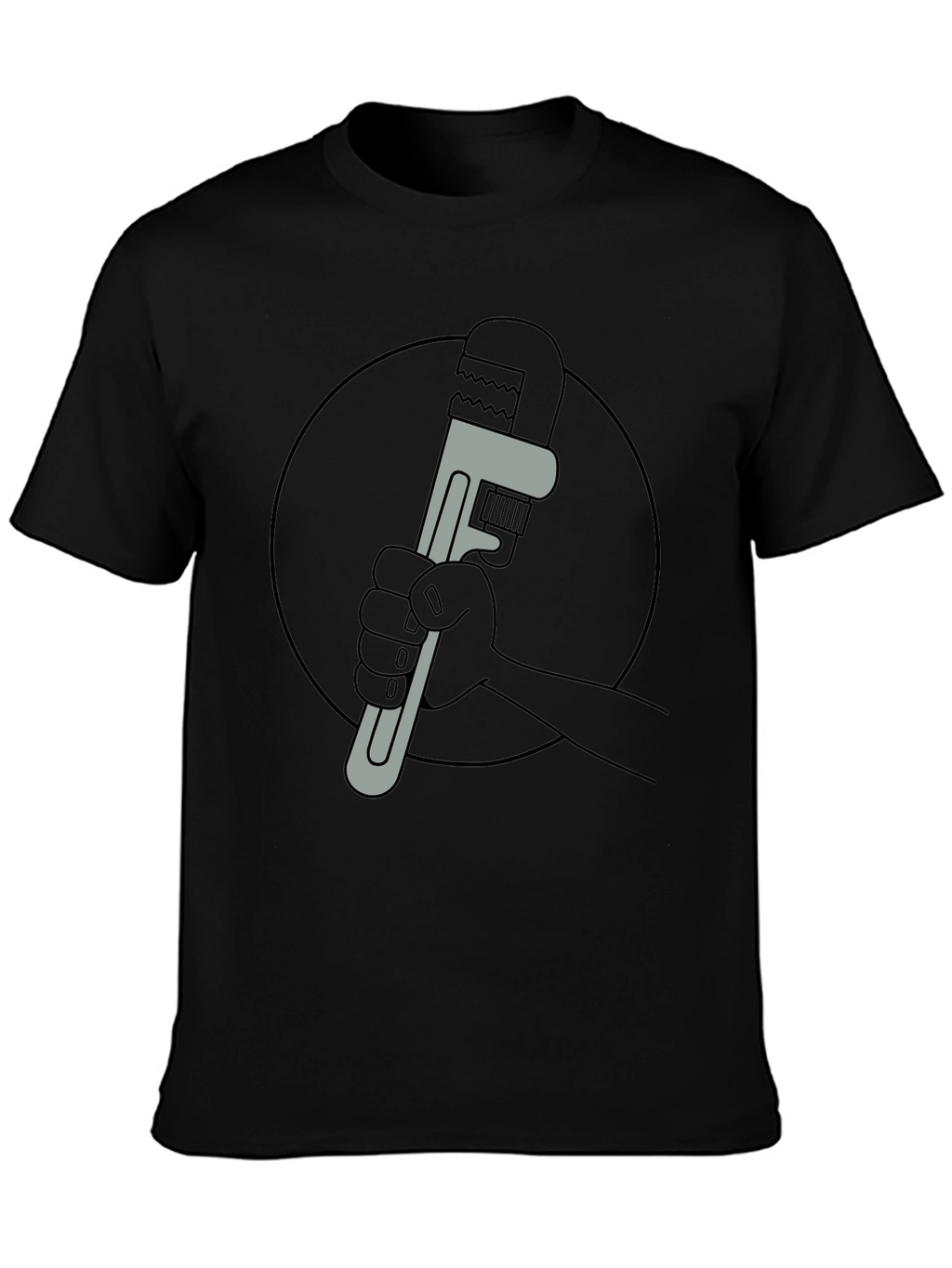 Cartoon Wrench Graphic Tee - Black