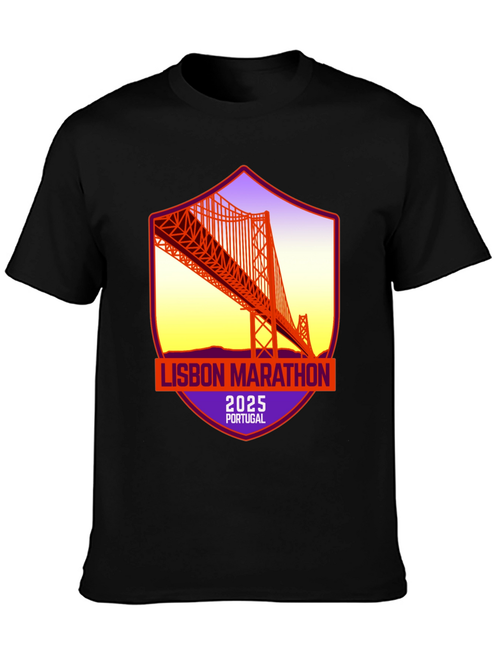 Lisbon Marathon 2025 T-Shirt: Portugal Bridge Design