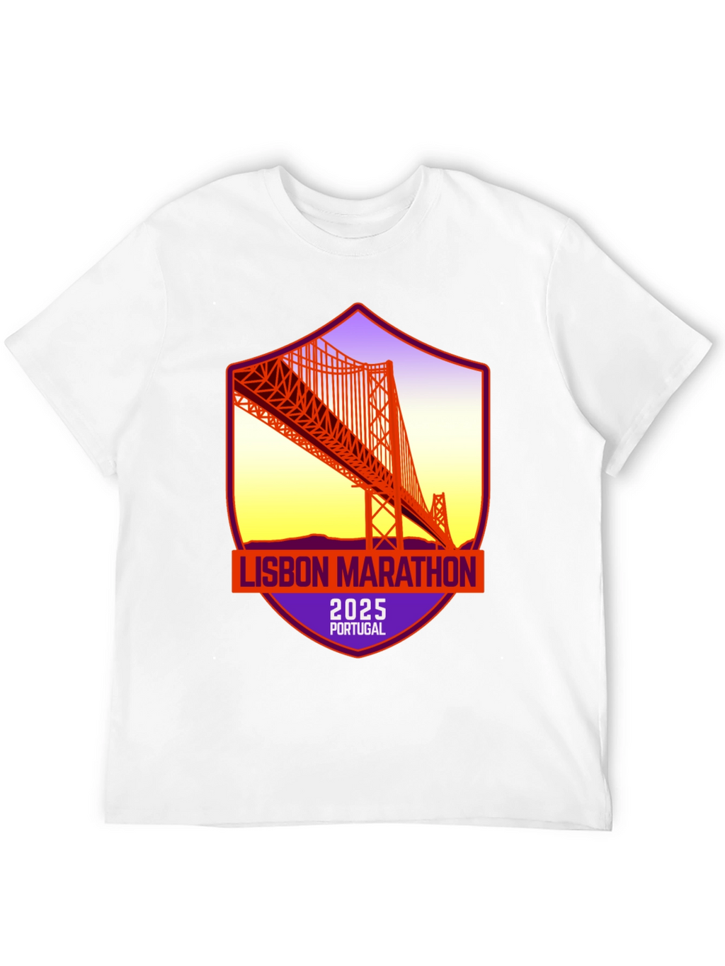 Lisbon Marathon 2025 T-Shirt: Portugal Bridge Design