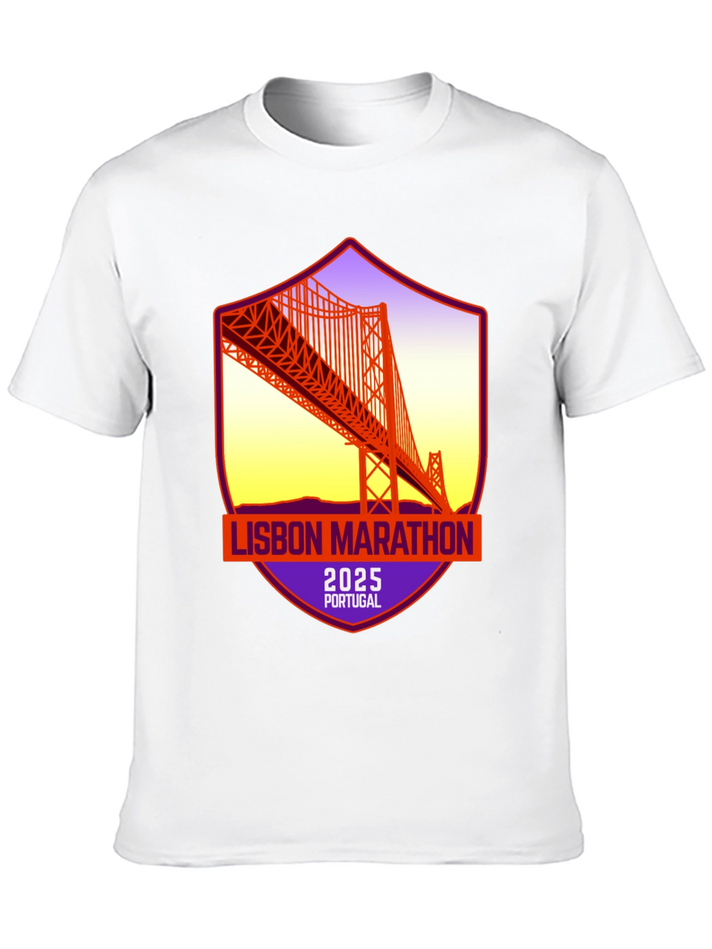 Lisbon Marathon 2025 T-Shirt: Portugal Bridge Design