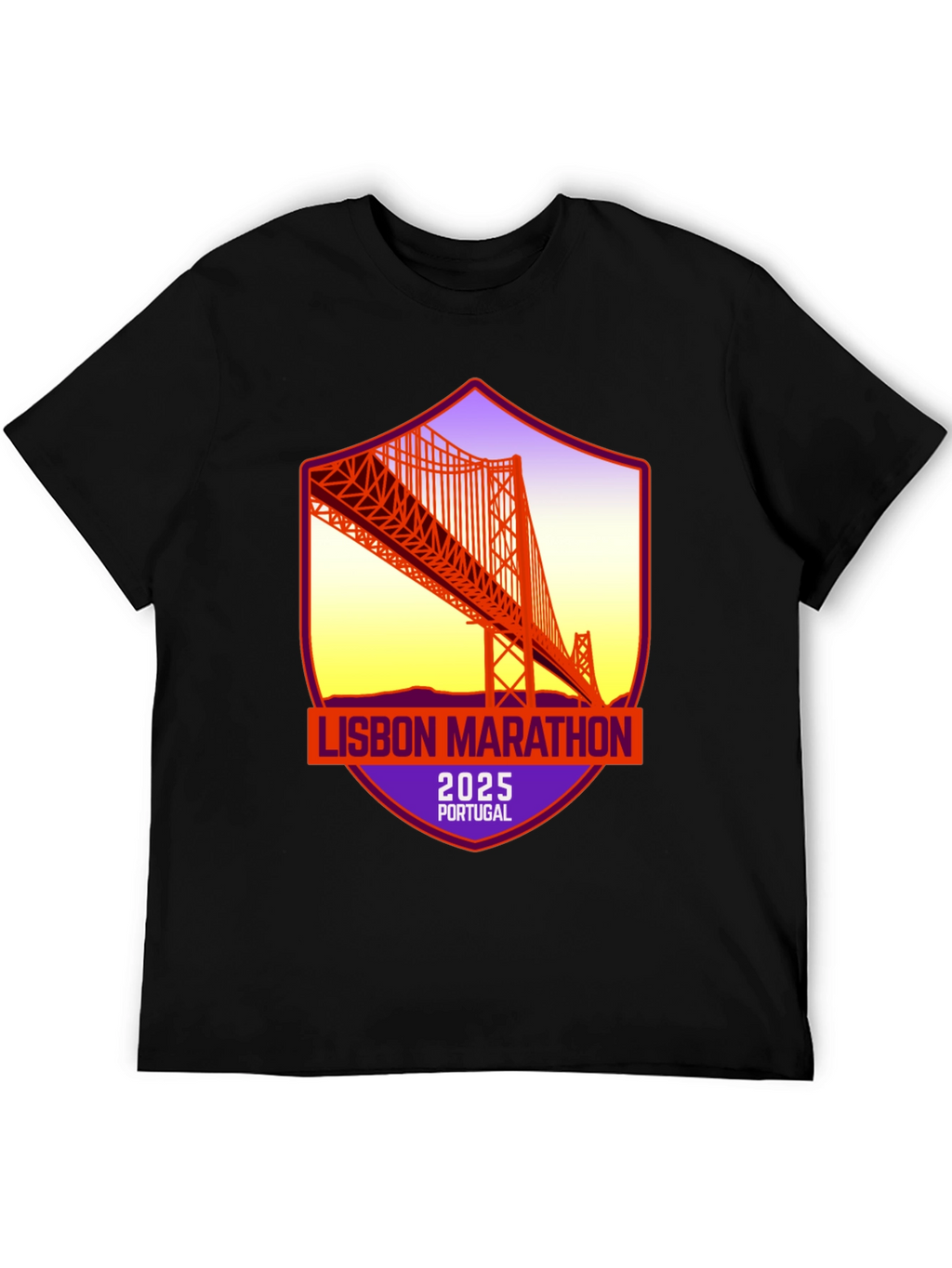 Lisbon Marathon 2025 T-Shirt: Portugal Bridge Design