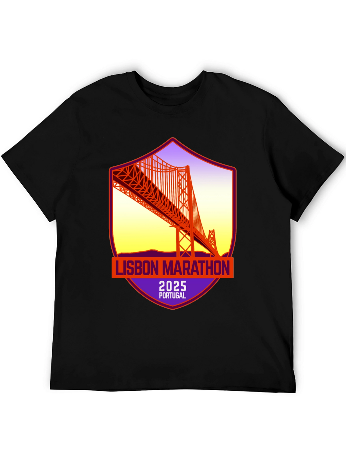 Lisbon Marathon 2025 T-Shirt: Portugal Bridge Design