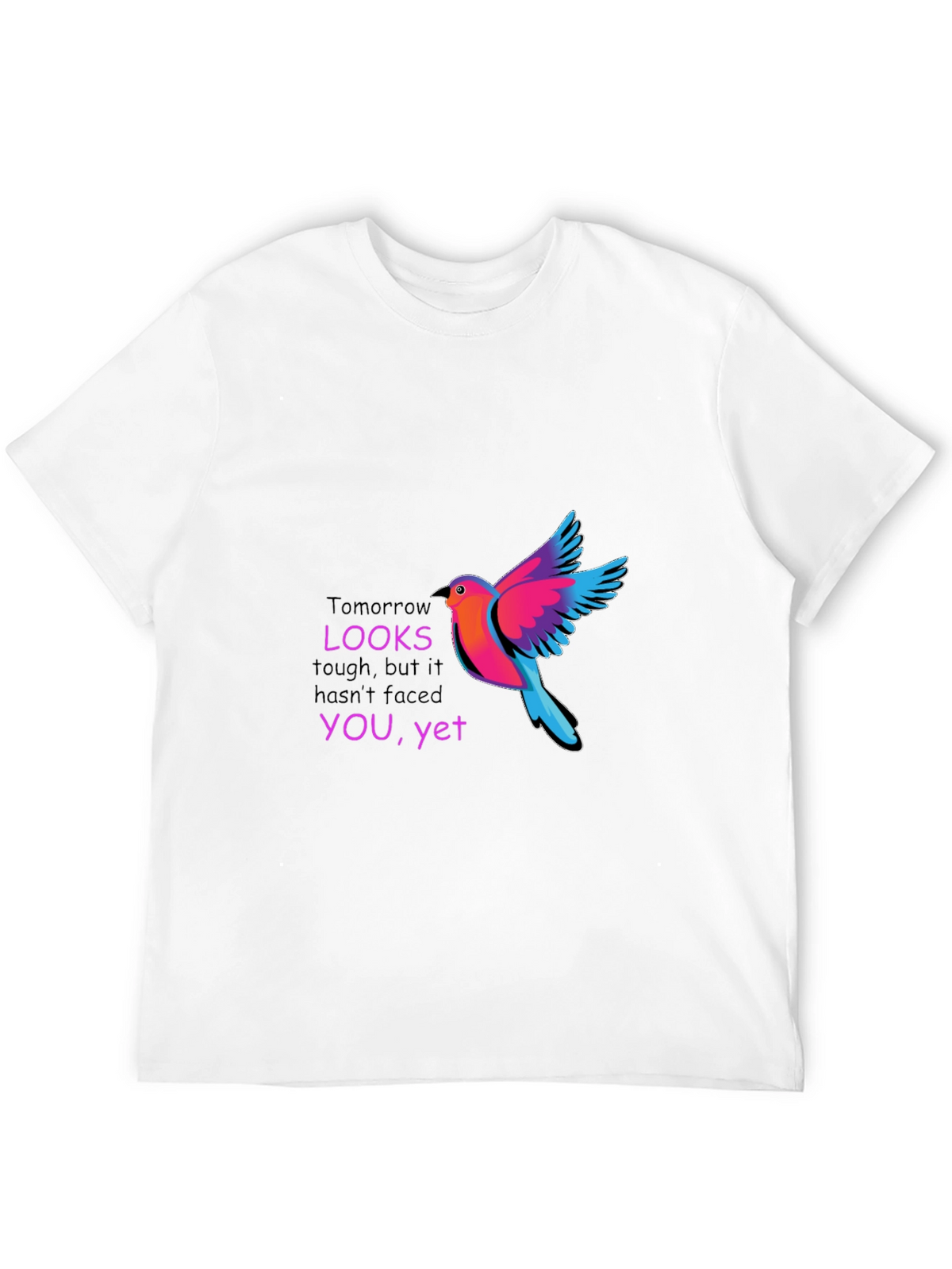 Motivational Bird Graphic Black T-Shirt