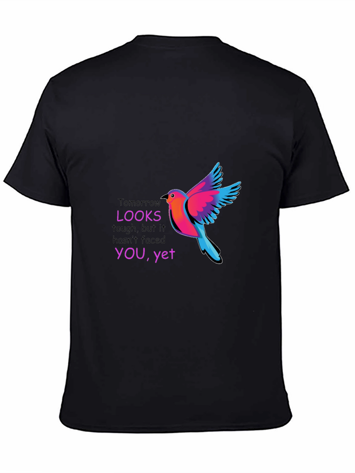 Motivational Bird Graphic Black T-Shirt