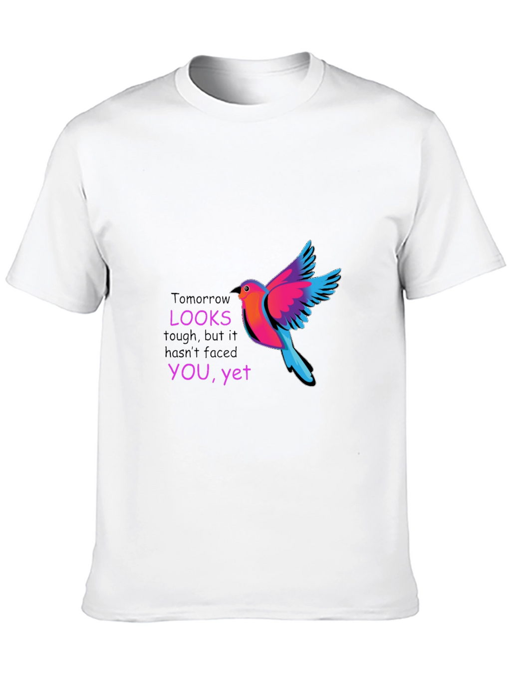 Motivational Bird Graphic Black T-Shirt