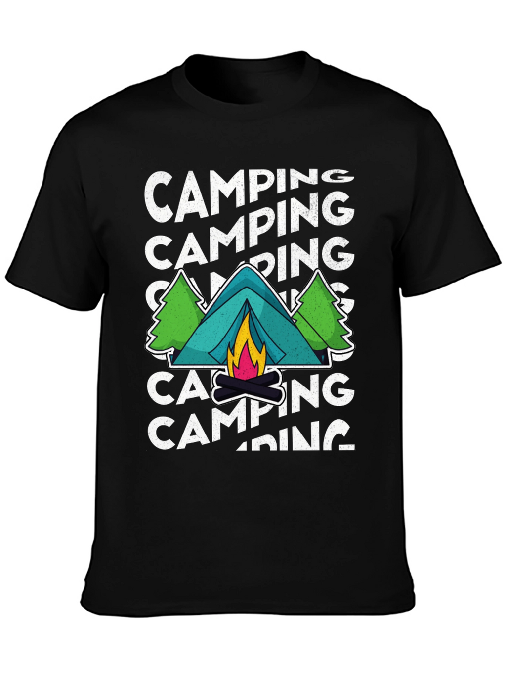 Camping Adventure Graphic Tee - Black