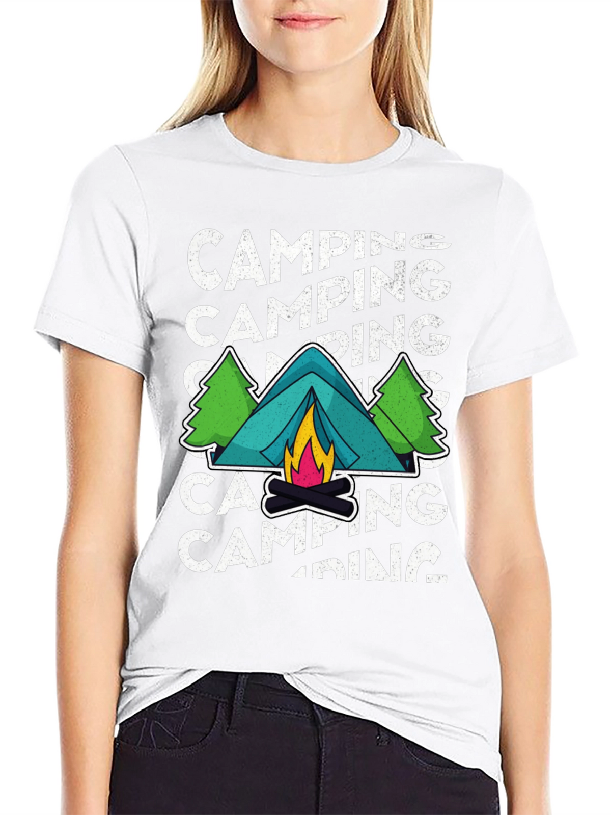 Camping Adventure Graphic Tee - Black