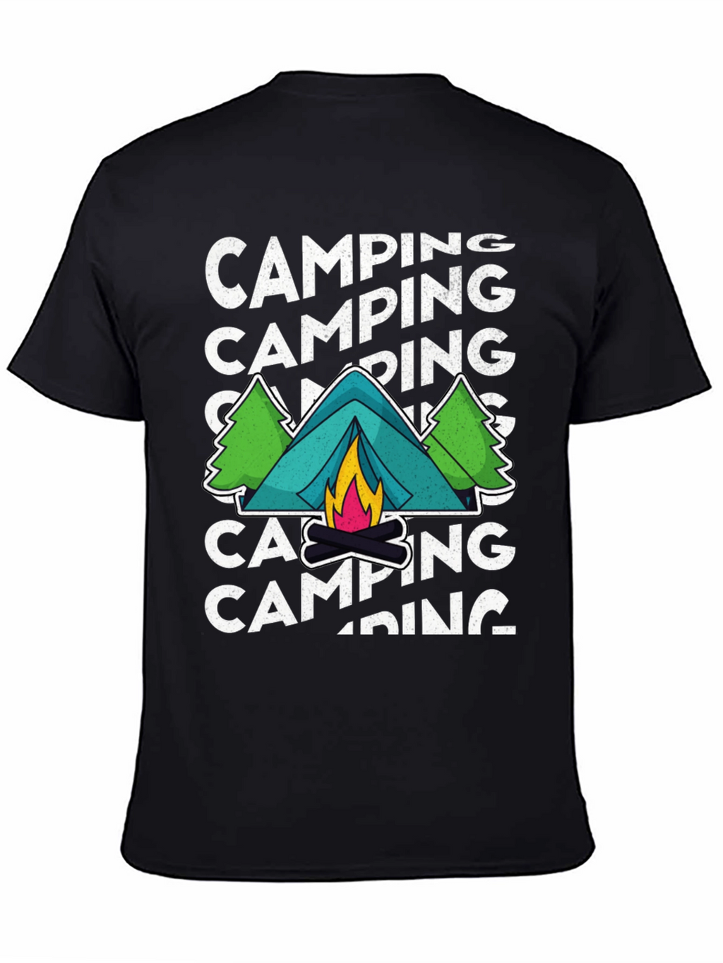 Camping Adventure Graphic Tee - Black
