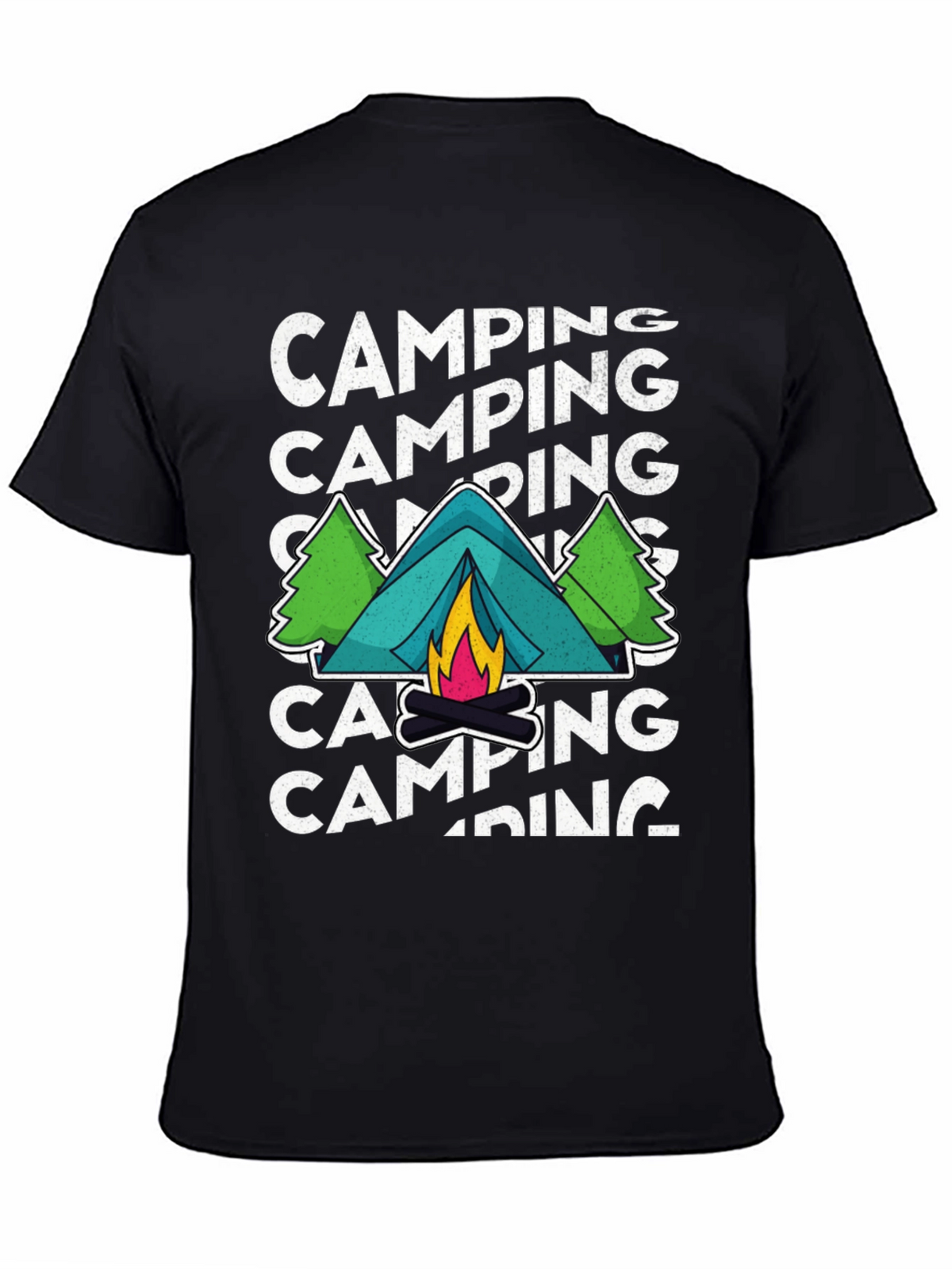 Camping Adventure Graphic Tee - Black