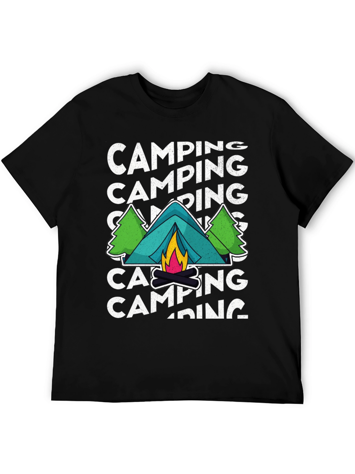 Camping Adventure Graphic Tee - Black