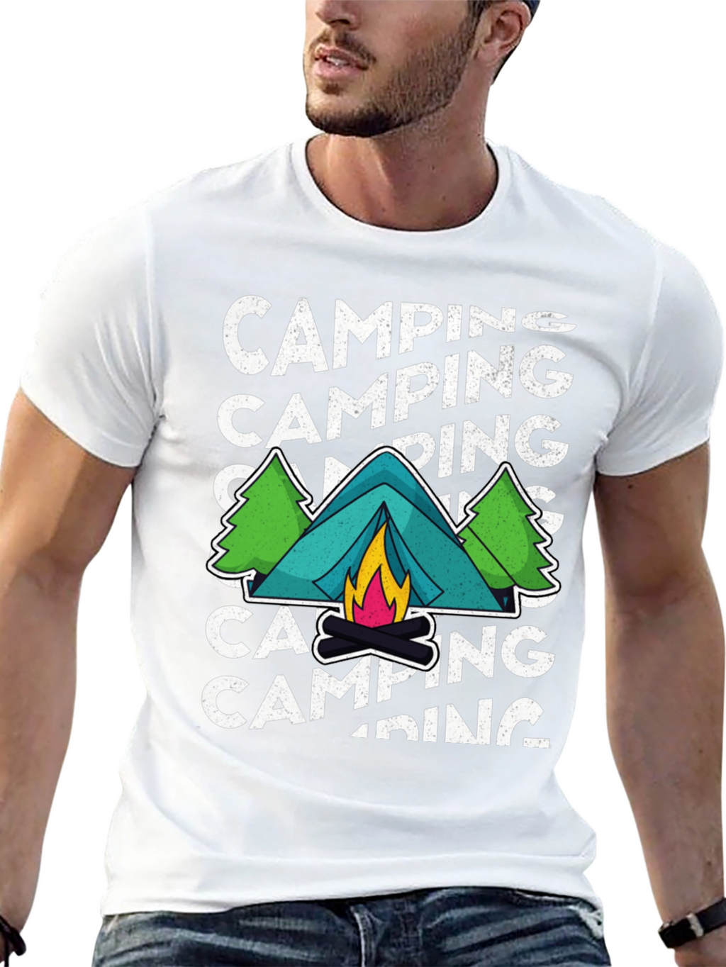 Camping Adventure Graphic Tee - Black