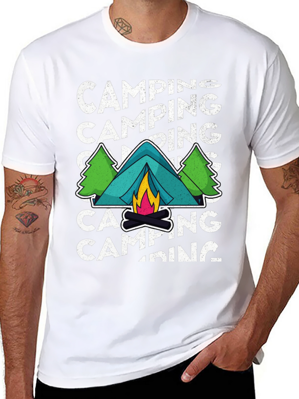 Camping Adventure Graphic Tee - Black