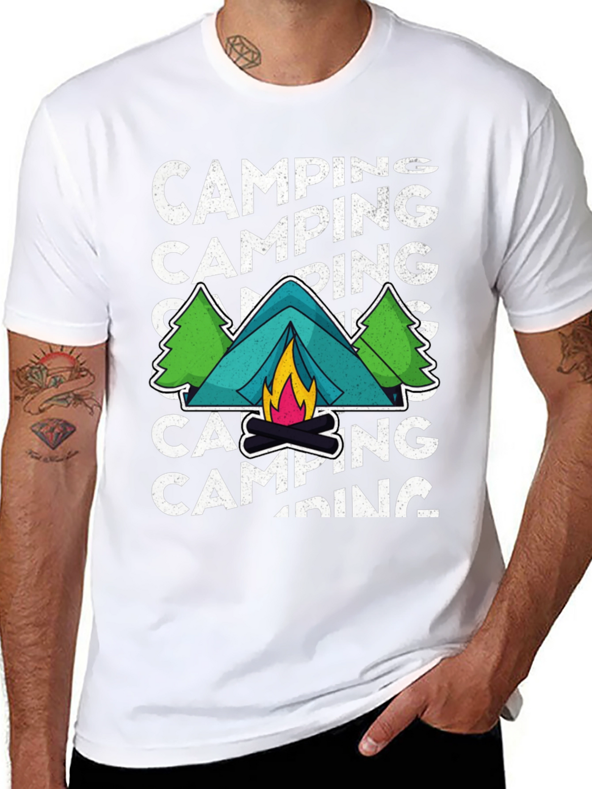 Camping Adventure Graphic Tee - Black