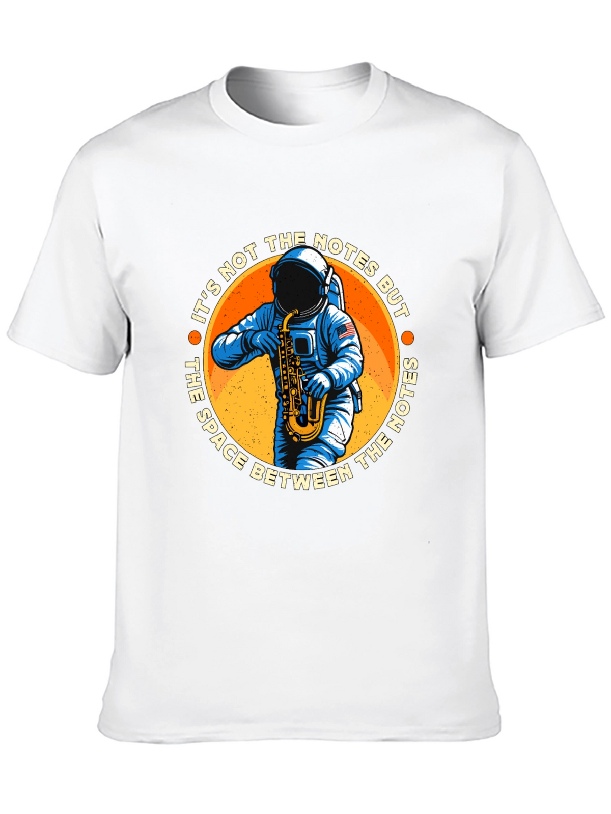 Astronaut Saxophone T-Shirt: Space Between the Notes