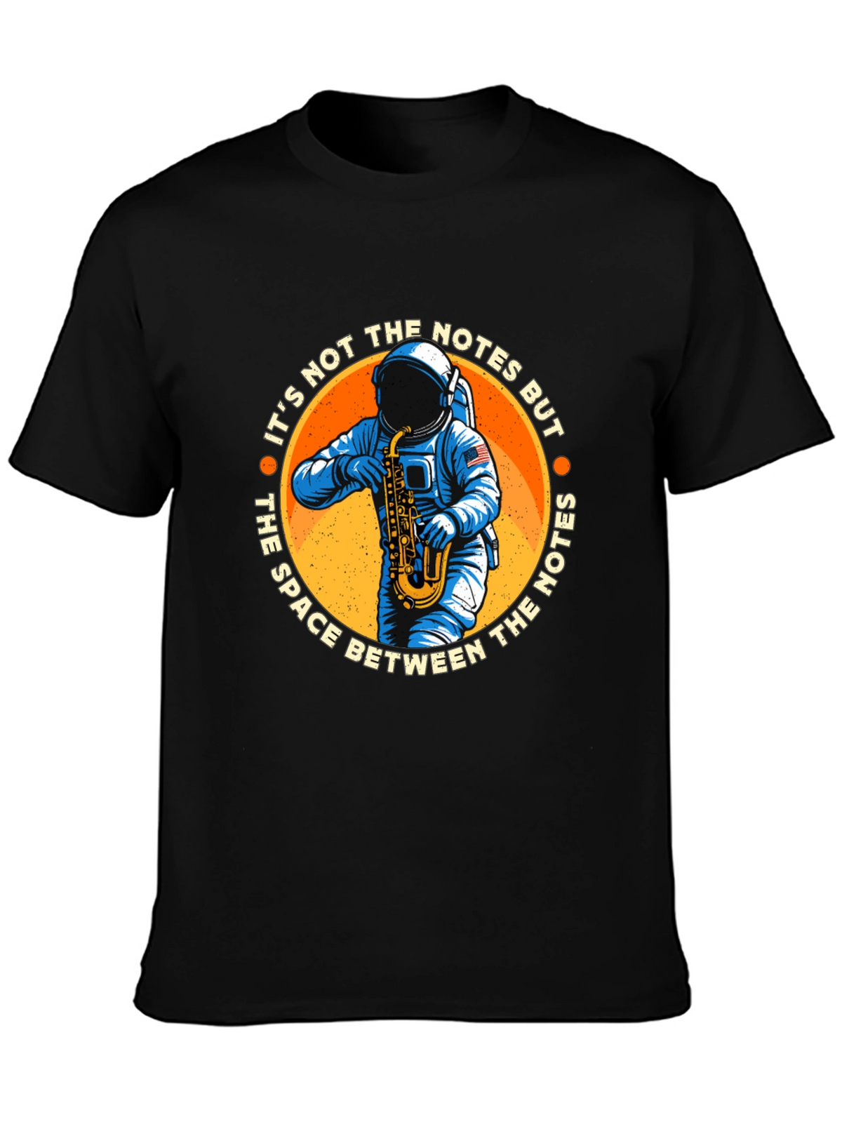 Astronaut Saxophone T-Shirt: Space Between the Notes
