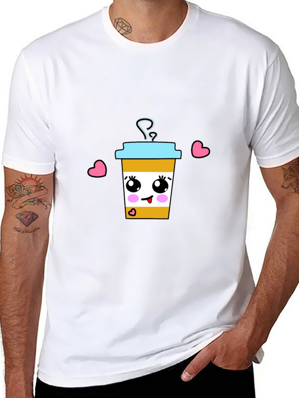 Cute Coffee Cup Graphic T-Shirt