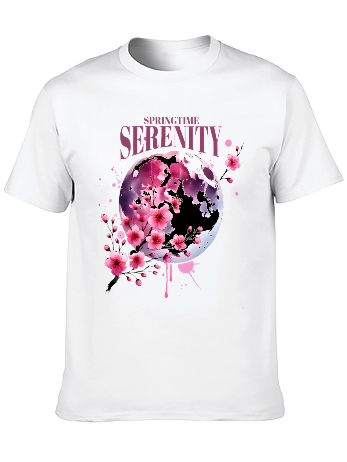 Springtime Serenity Graphic Tee - Black