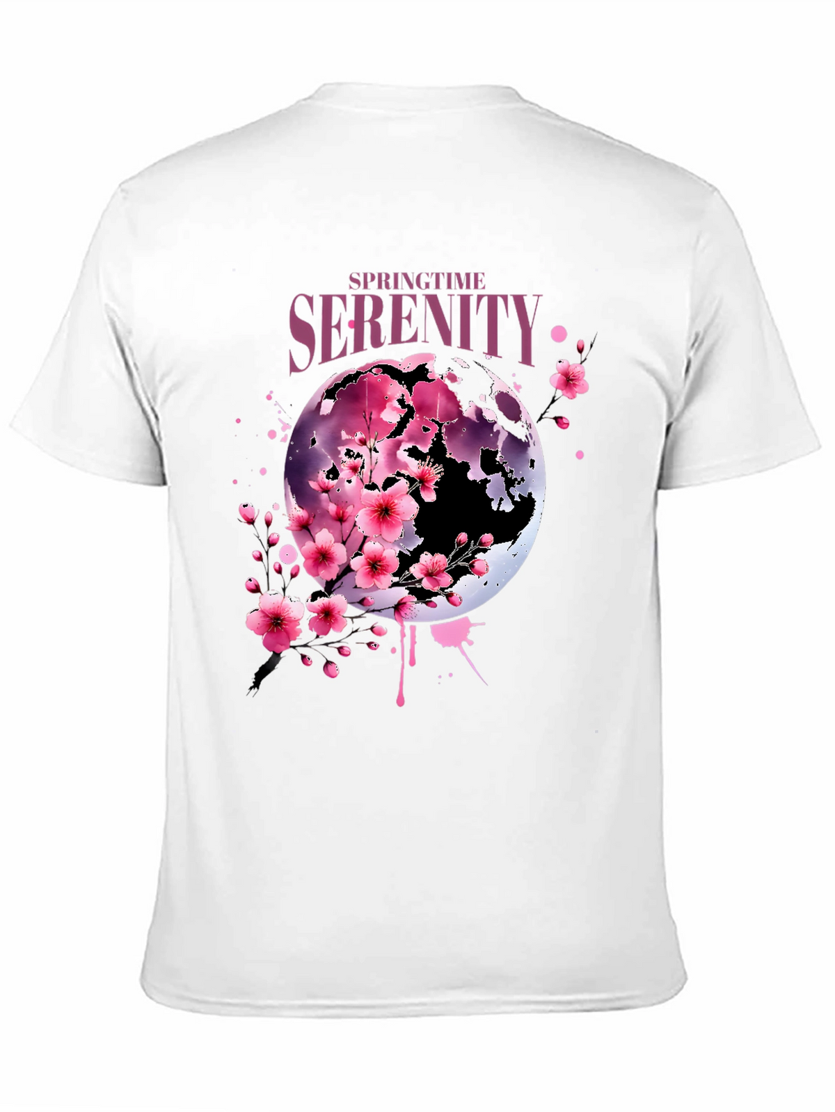 Springtime Serenity Graphic Tee - Black