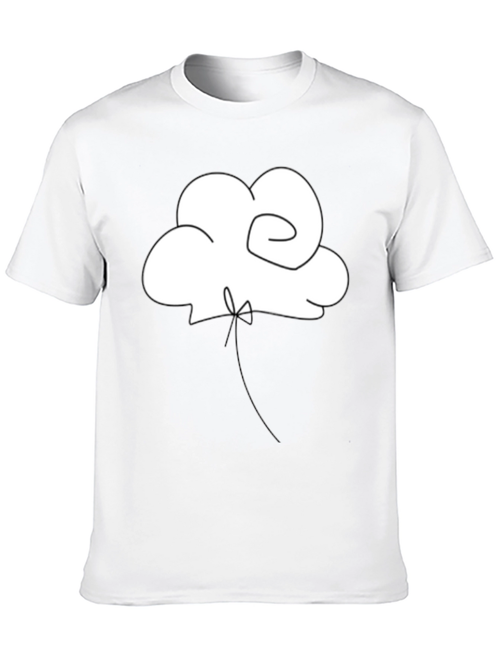 Minimalist Cloud Balloon Black T-Shirt