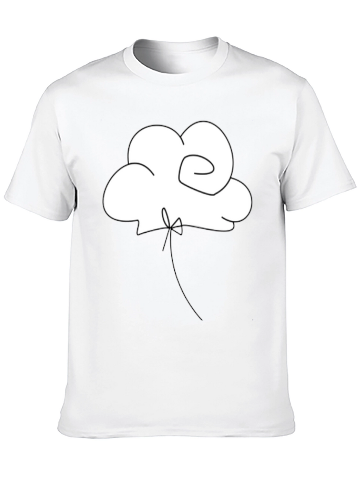 Minimalist Cloud Balloon Black T-Shirt