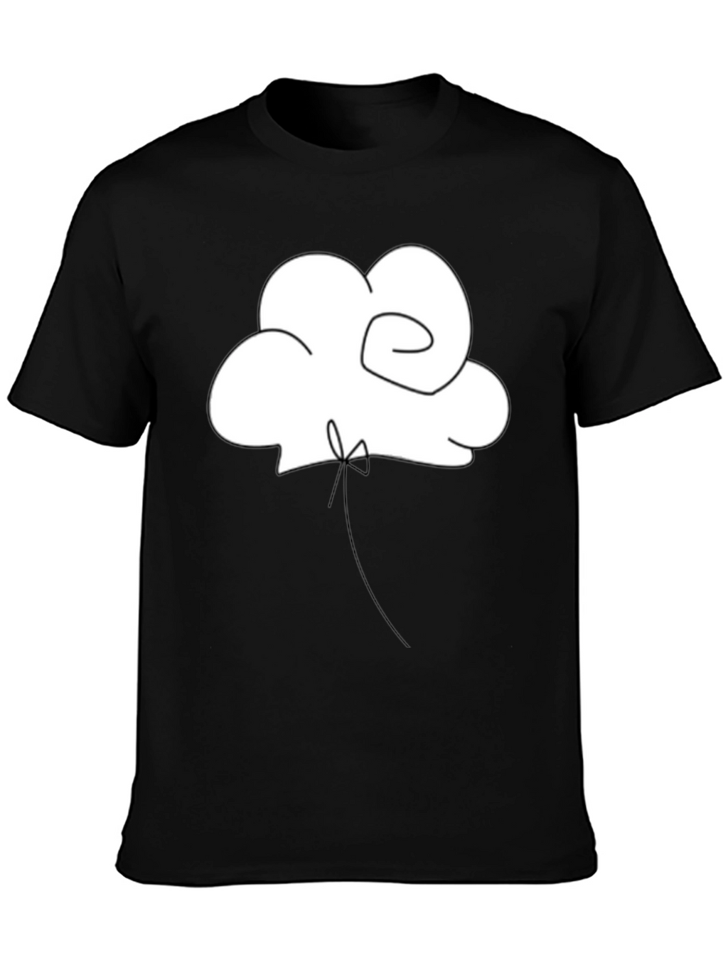 Minimalist Cloud Balloon Black T-Shirt