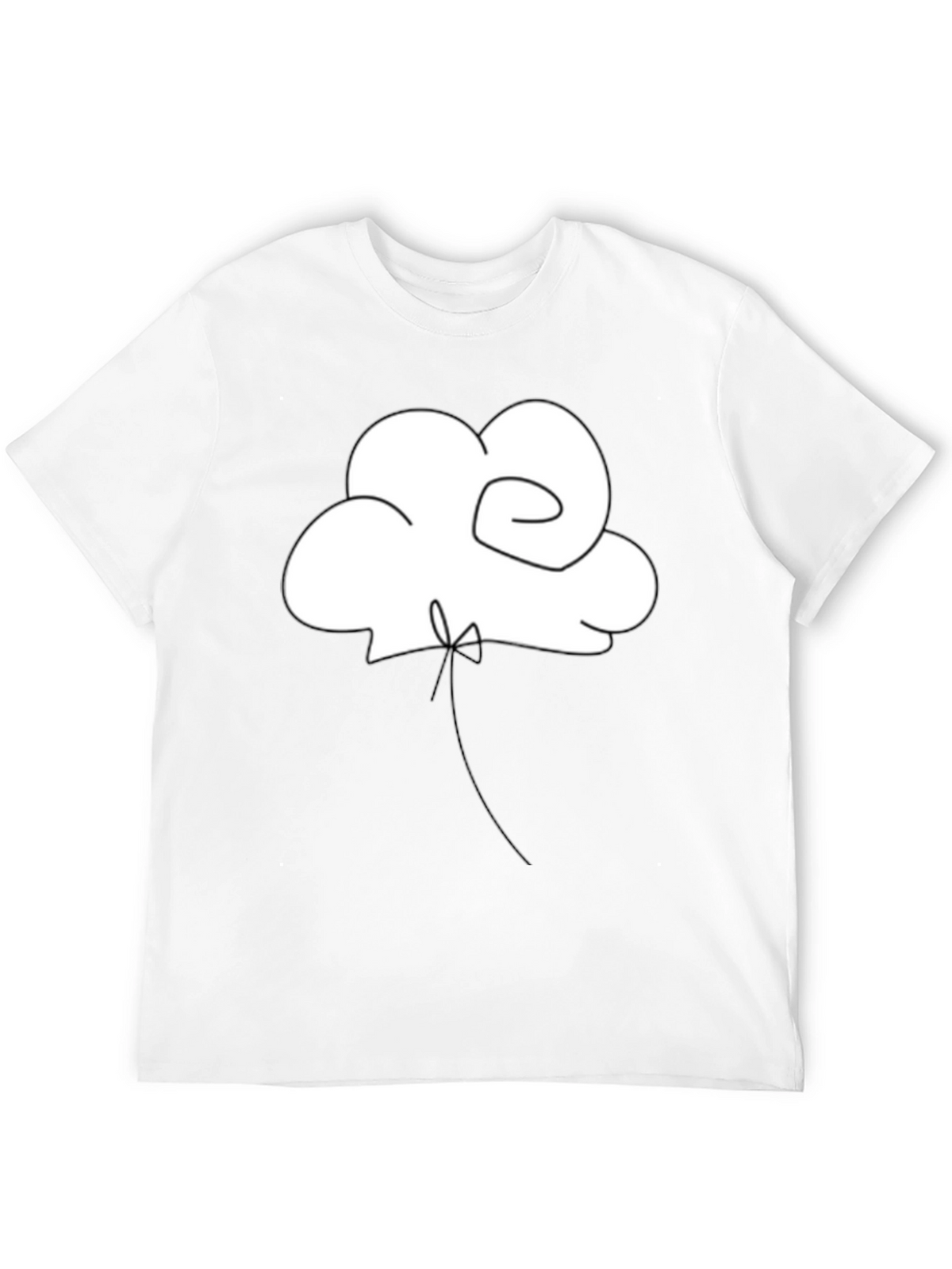 Minimalist Cloud Balloon Black T-Shirt