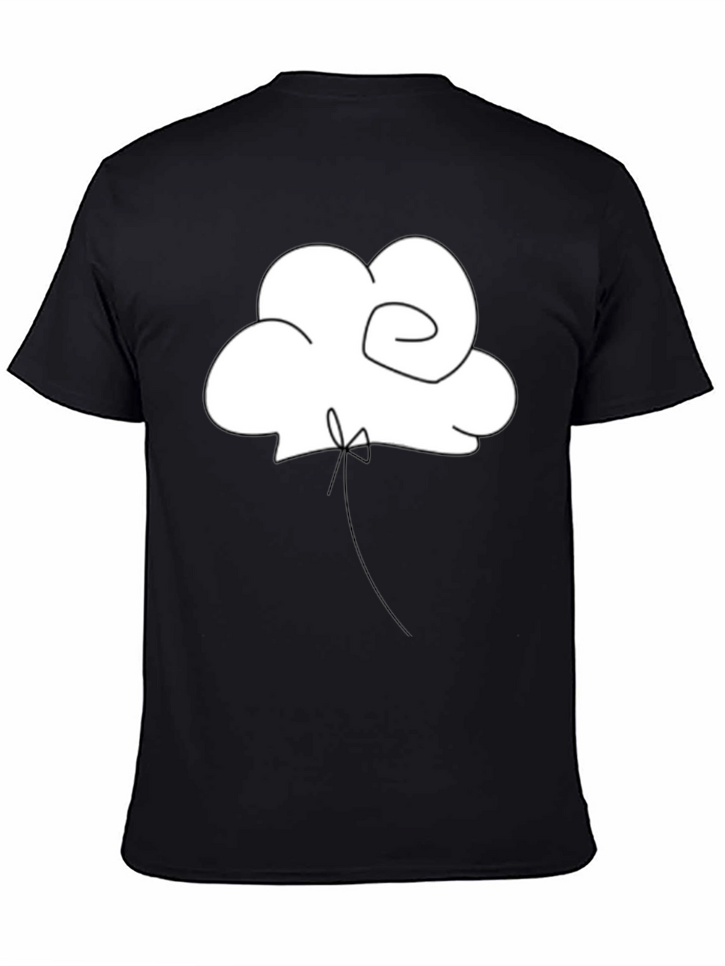 Minimalist Cloud Balloon Black T-Shirt