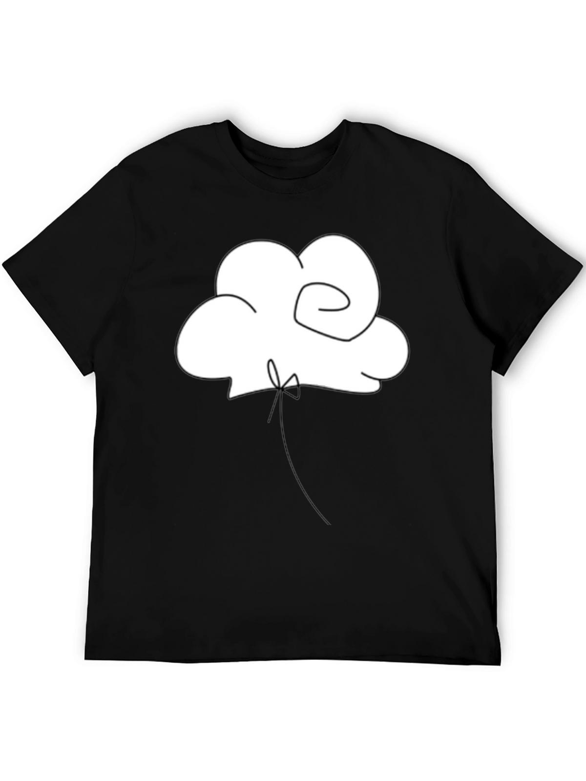 Minimalist Cloud Balloon Black T-Shirt