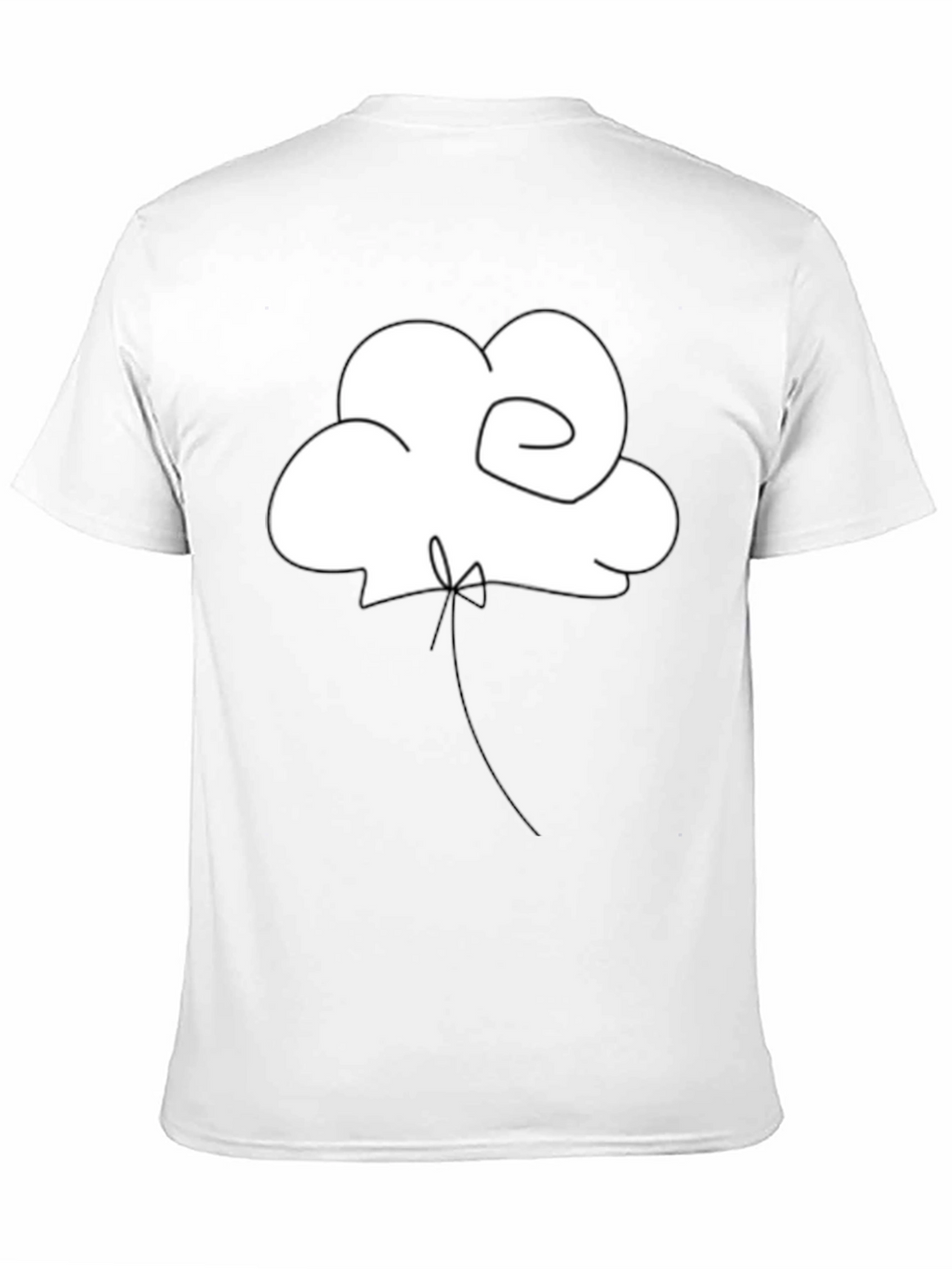 Minimalist Cloud Balloon Black T-Shirt