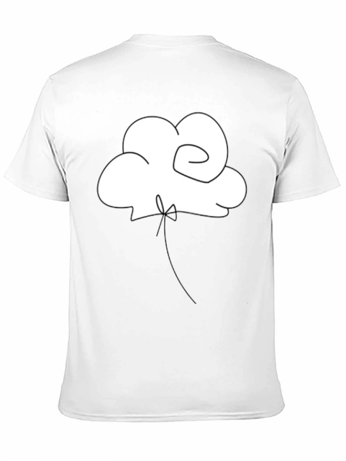 Minimalist Cloud Balloon Black T-Shirt