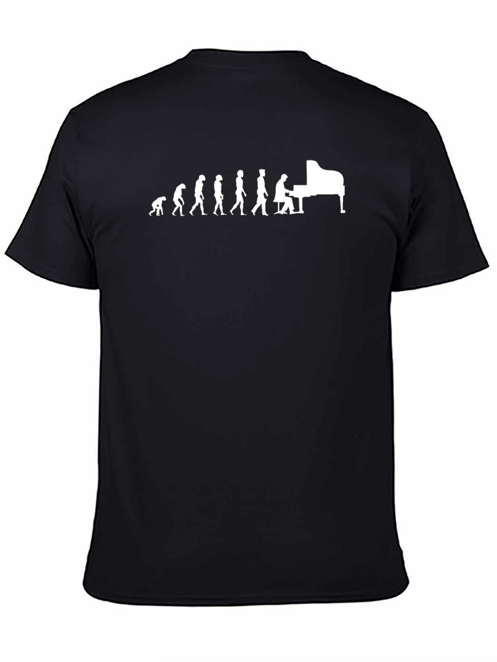 Evolution of Piano Player Black Graphic Tee