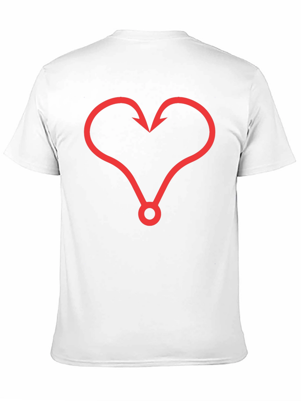 Fishing Hook Heart Graphic Tee - Black