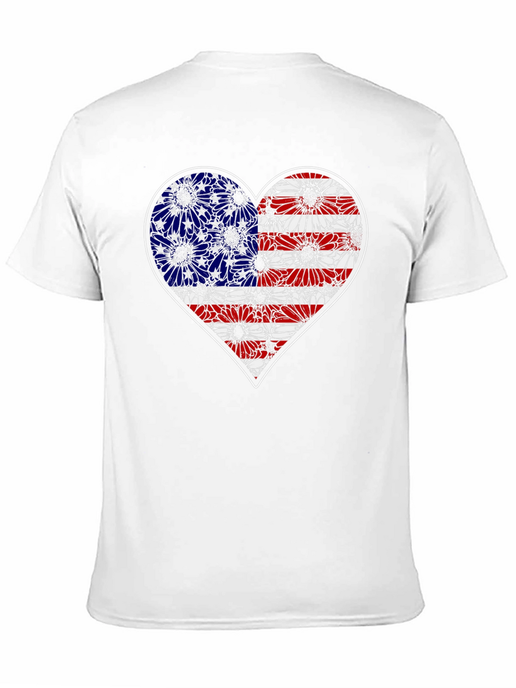 American Flag Heart Sunflower T-Shirt