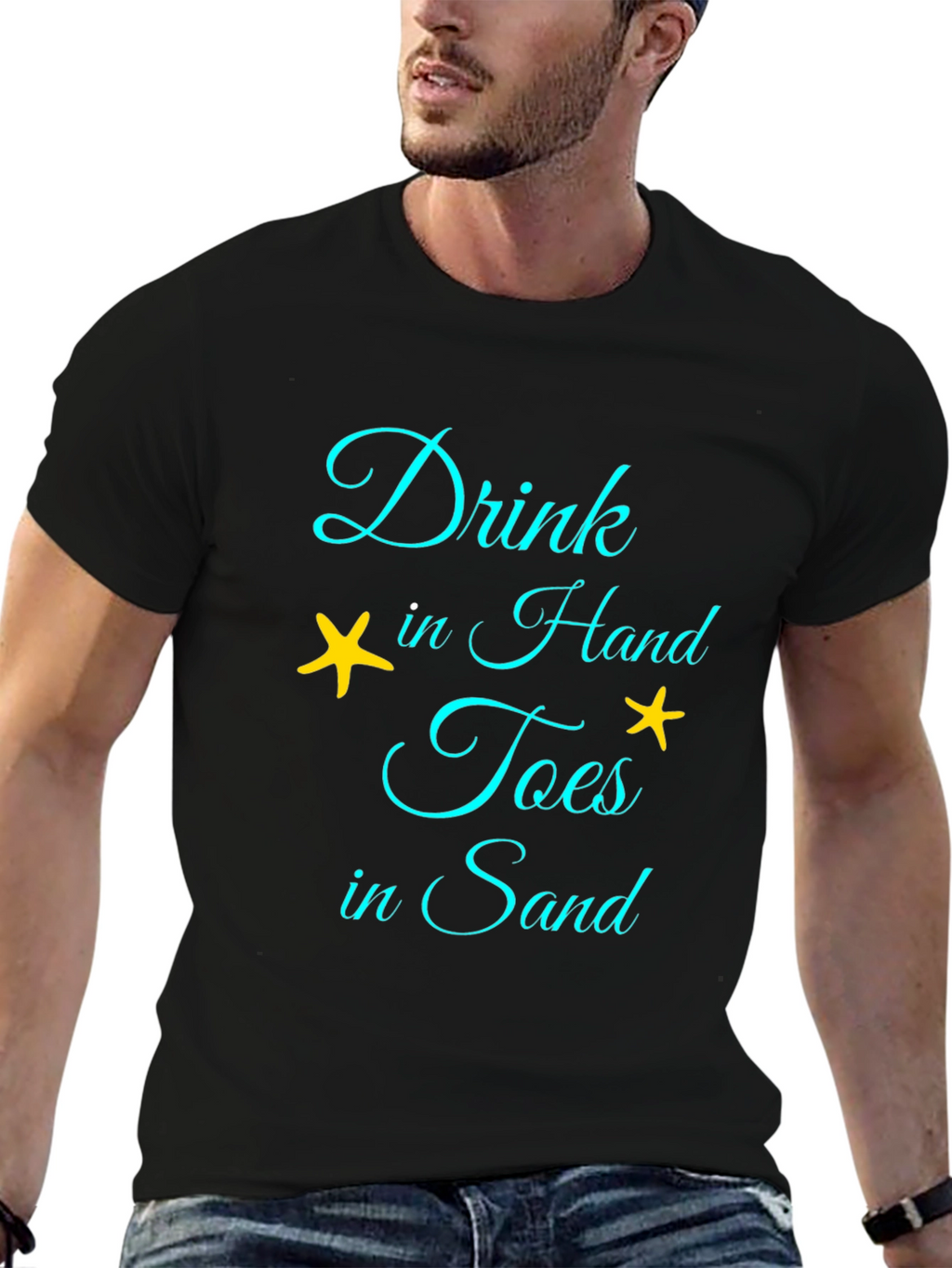 Drink In Hand Toes In Sand Graphic Tee