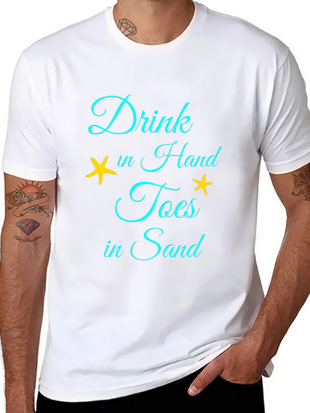 Drink In Hand Toes In Sand Graphic Tee
