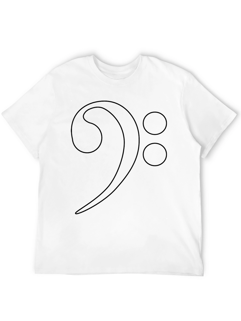 Bass Clef Music Note Graphic T-Shirt - Black