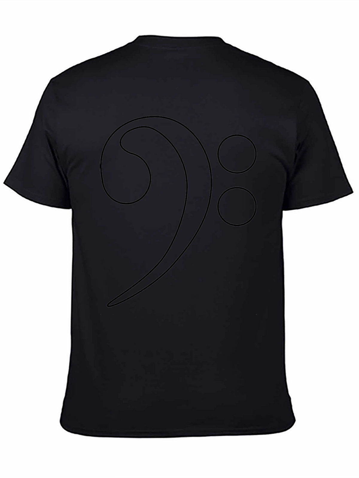 Bass Clef Music Note Graphic T-Shirt - Black