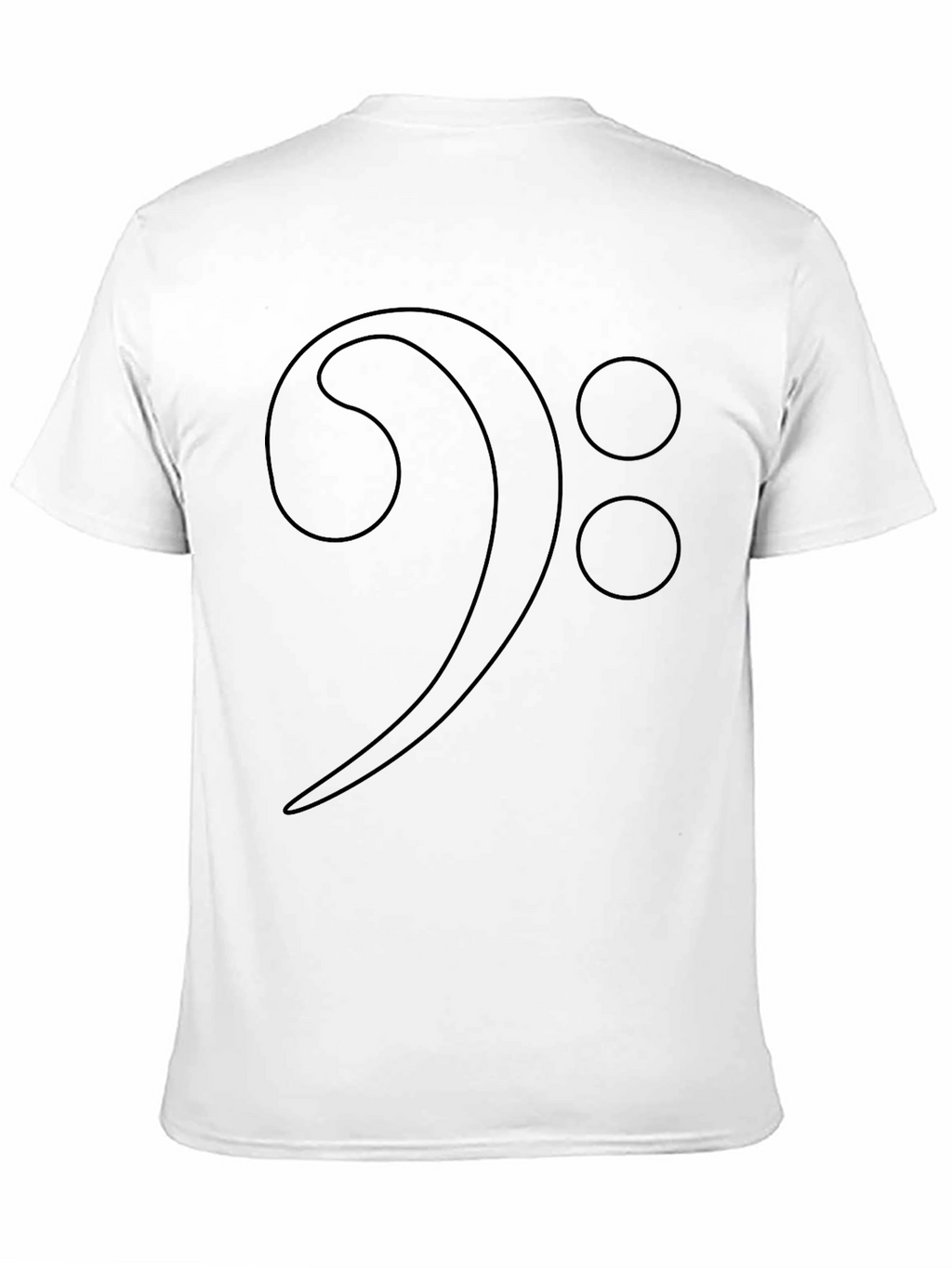 Bass Clef Music Note Graphic T-Shirt - Black
