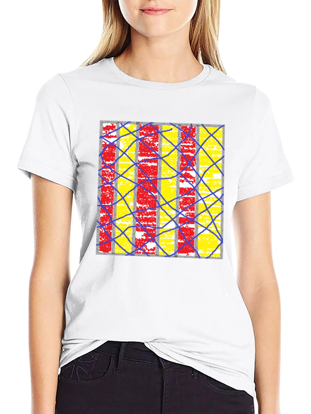 Abstract Graphic Print Crew Neck T-Shirt
