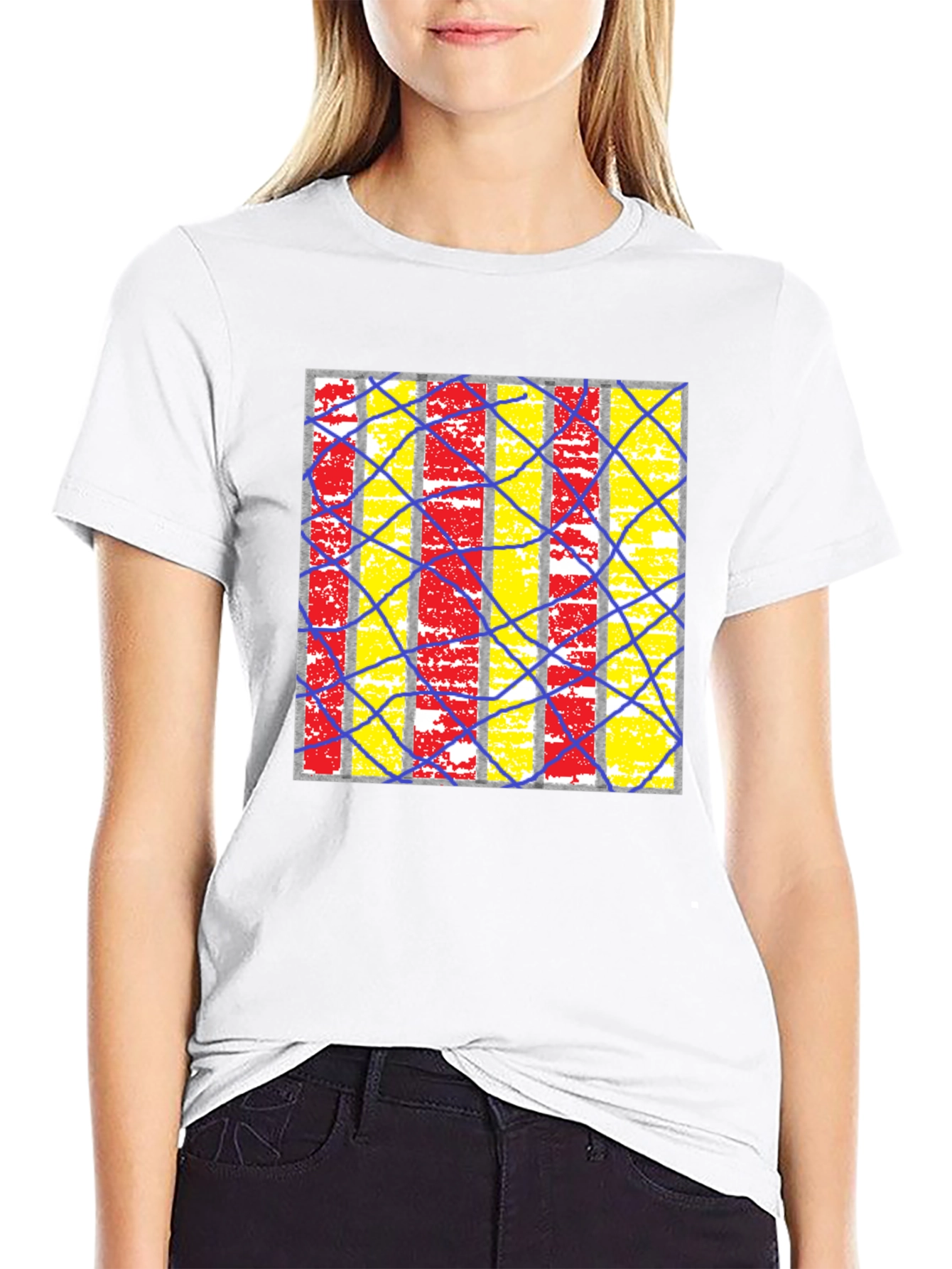 Abstract Graphic Print Crew Neck T-Shirt