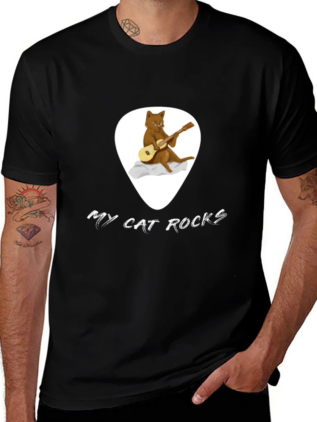 My Cat Rocks Black T-Shirt