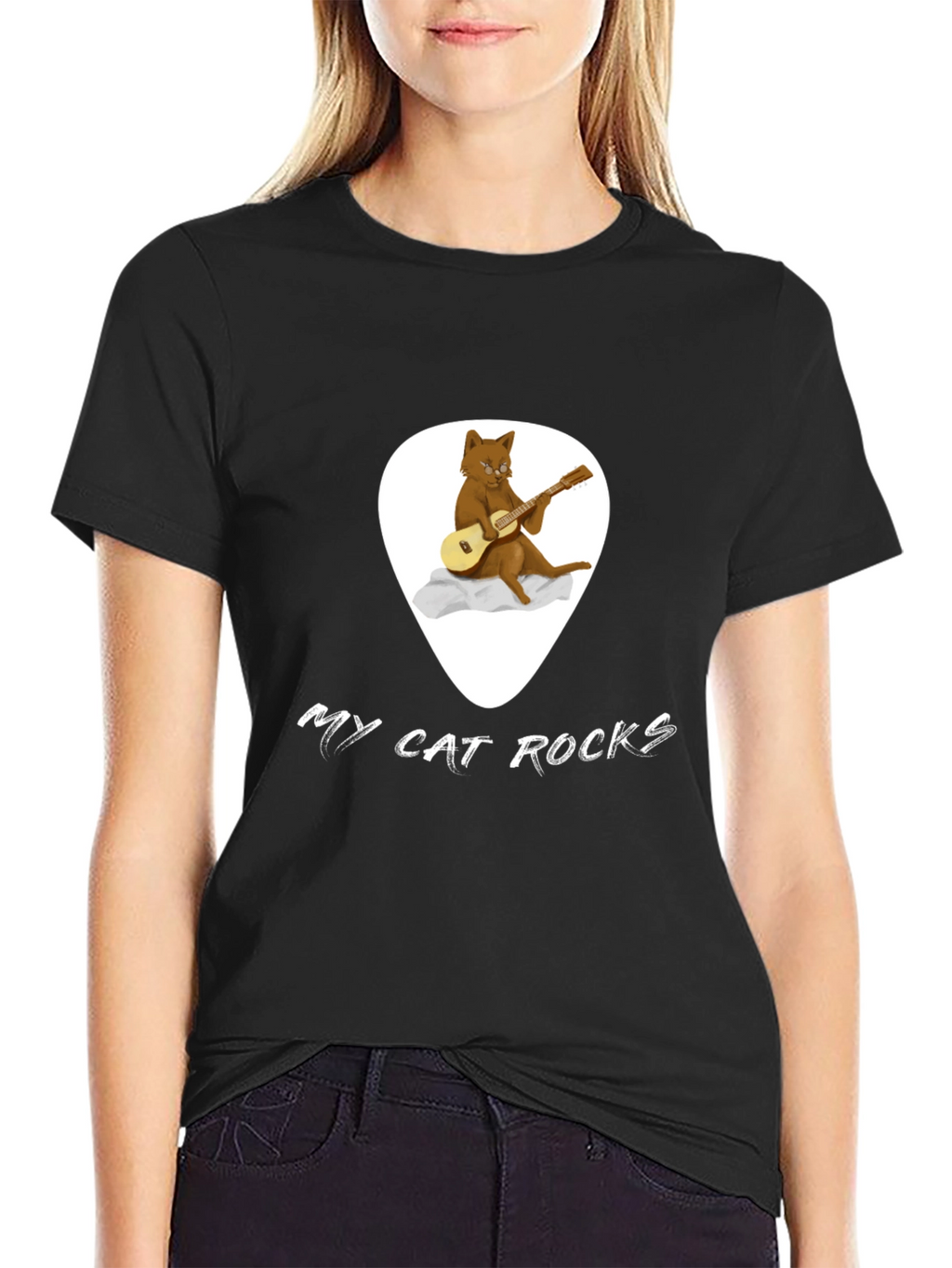 My Cat Rocks Black T-Shirt