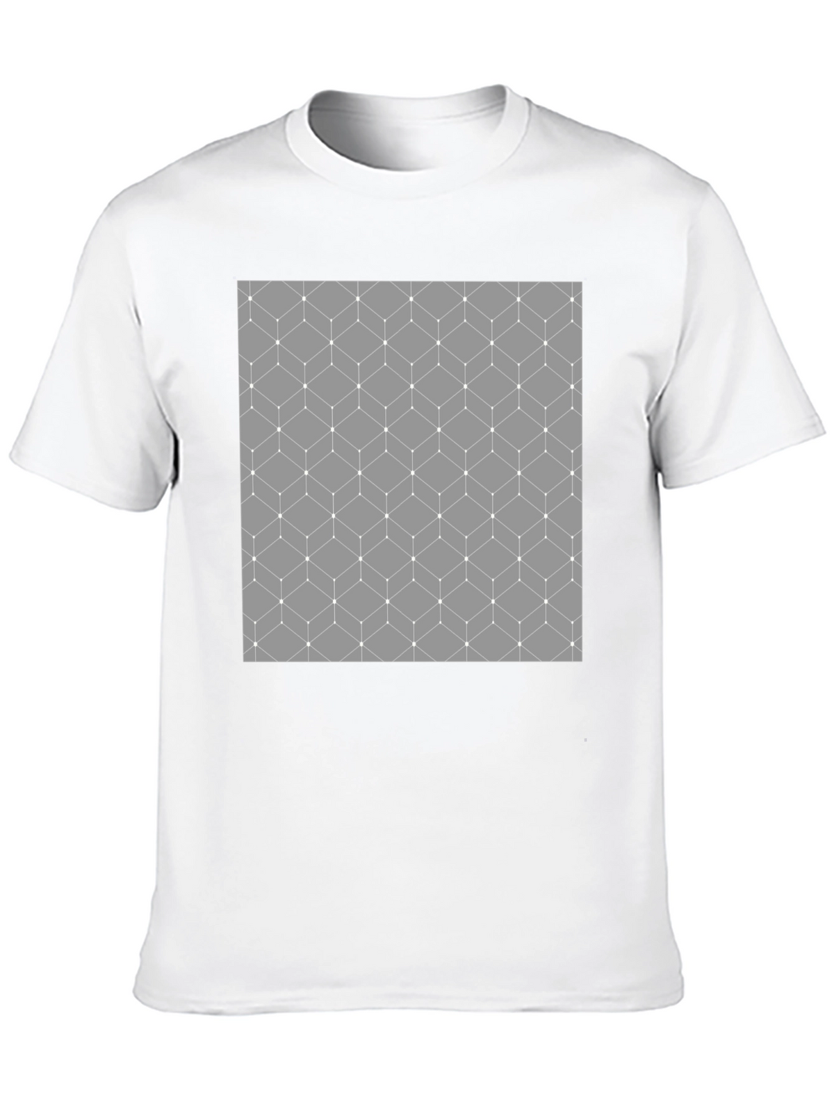 Geometric Cube Pattern Mens Tee - Modern Design