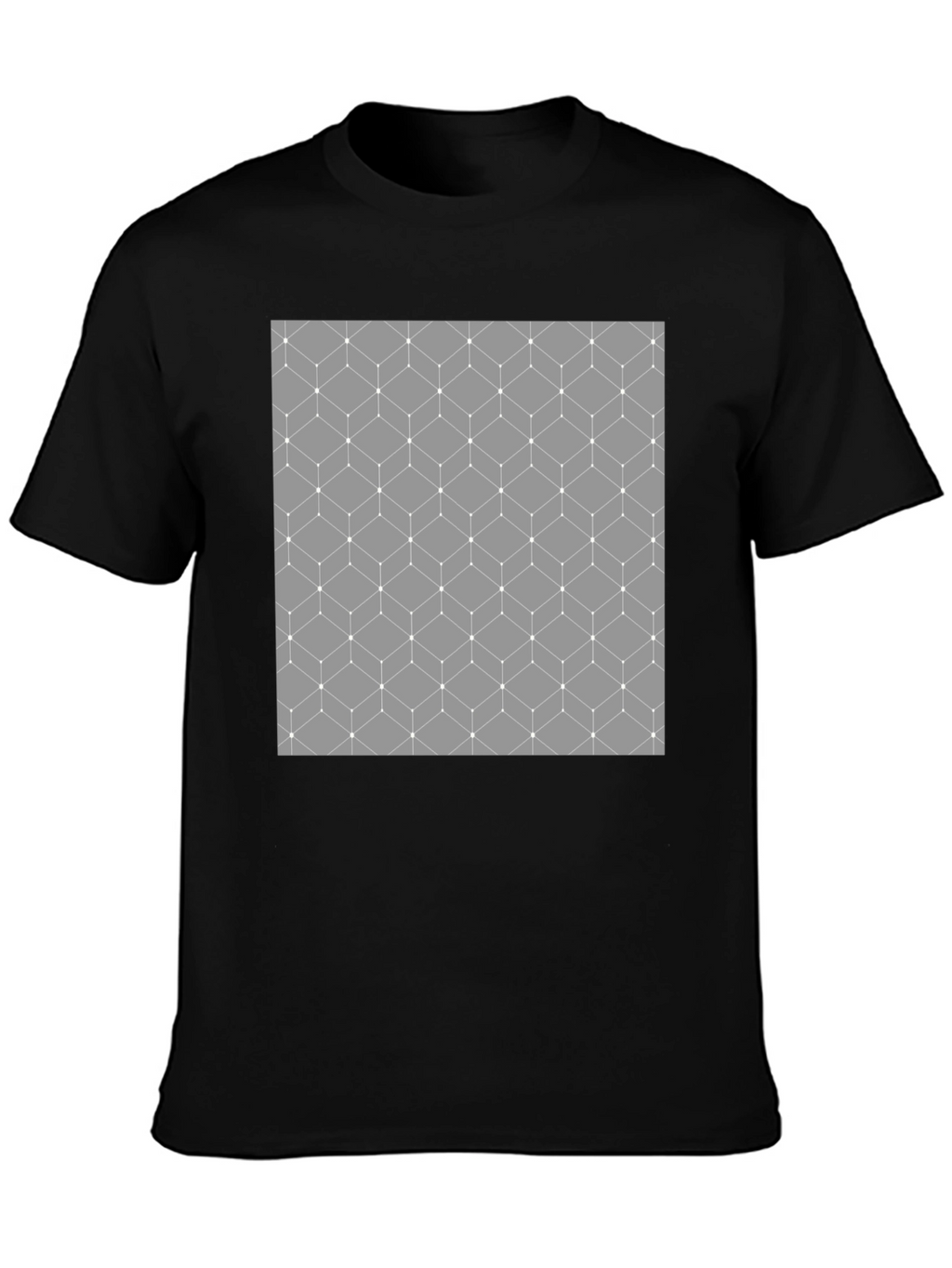 Geometric Cube Pattern Mens Tee - Modern Design