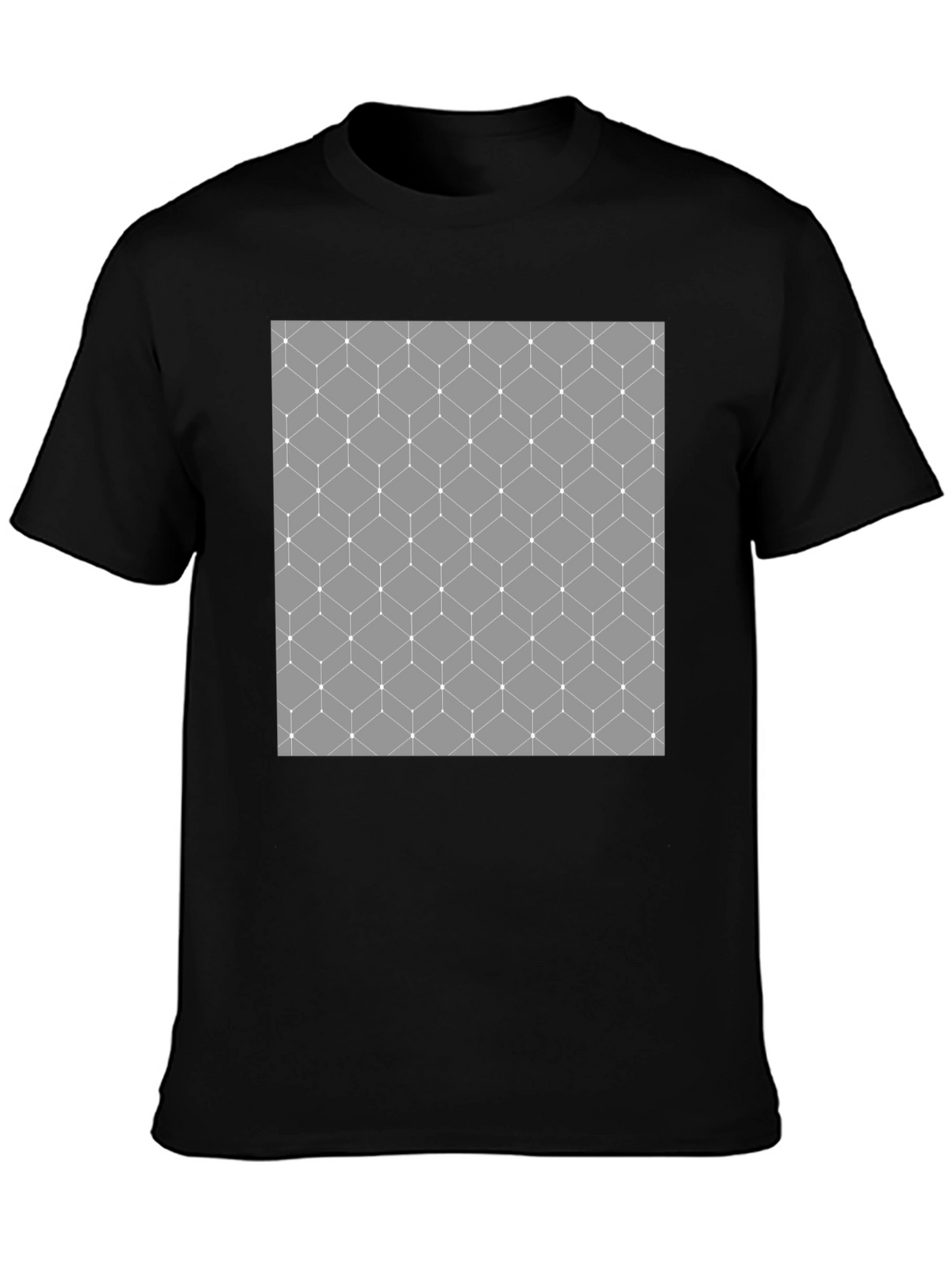 Geometric Cube Pattern Mens Tee - Modern Design