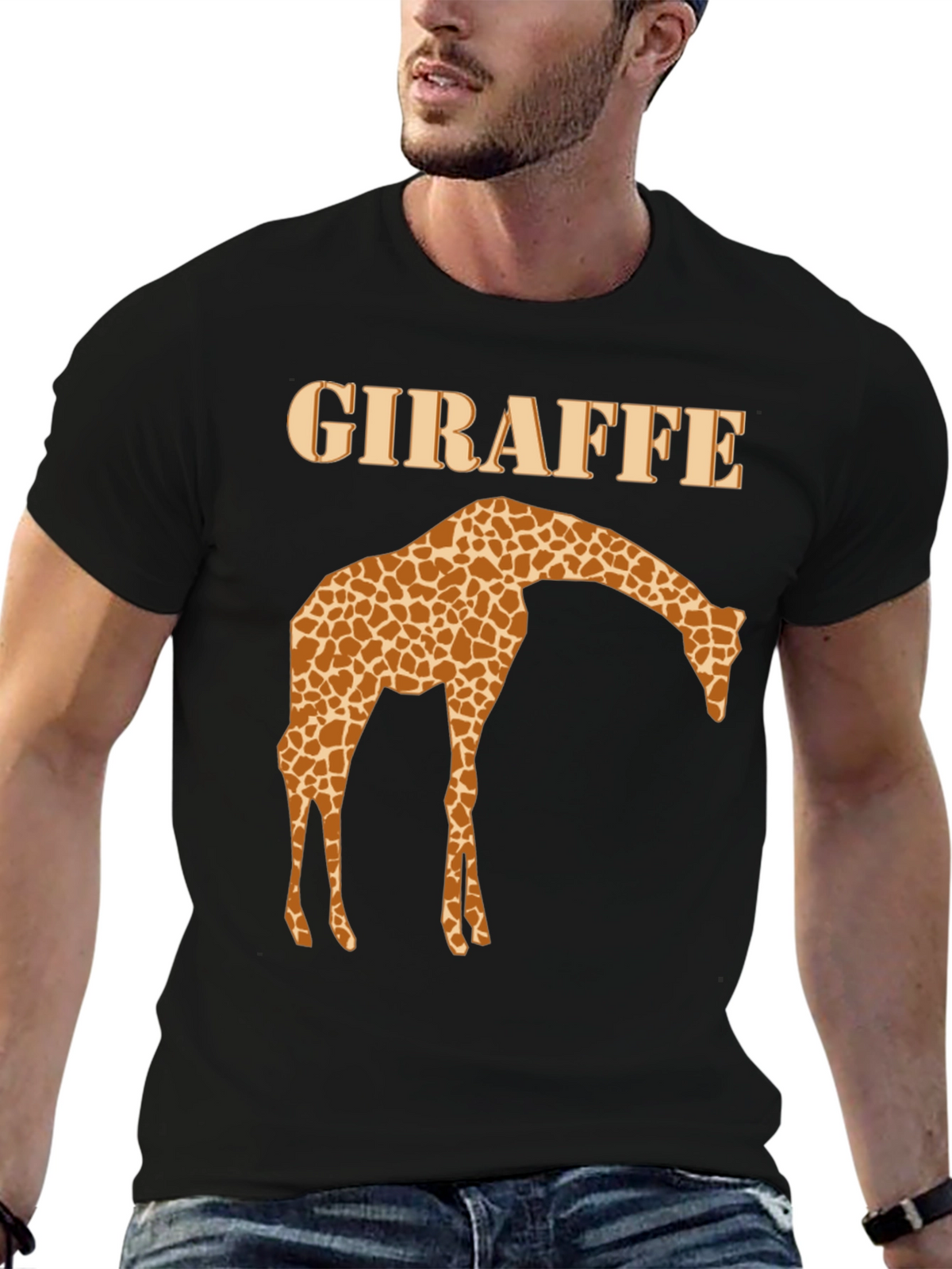 Giraffe Graphic Print T-Shirt